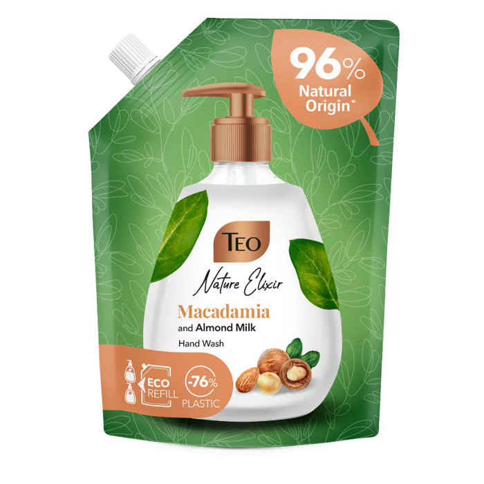 Sapun lichid rezerva TEO Nature Elixir, Macadamia & Almond Milk, 500 ml [1]