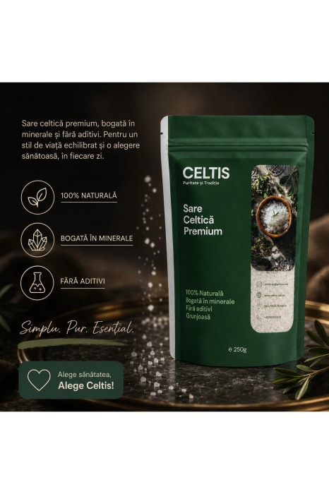 Sare Celtica Premium Grunjoasa Celtis, 100% Naturala, Fara Aditivi, 250 g [3]