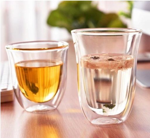 Set 2 cani din sticla borosilicata cu pereti dubli, termorezistente, 220 ml, transparente, Modesto [3]