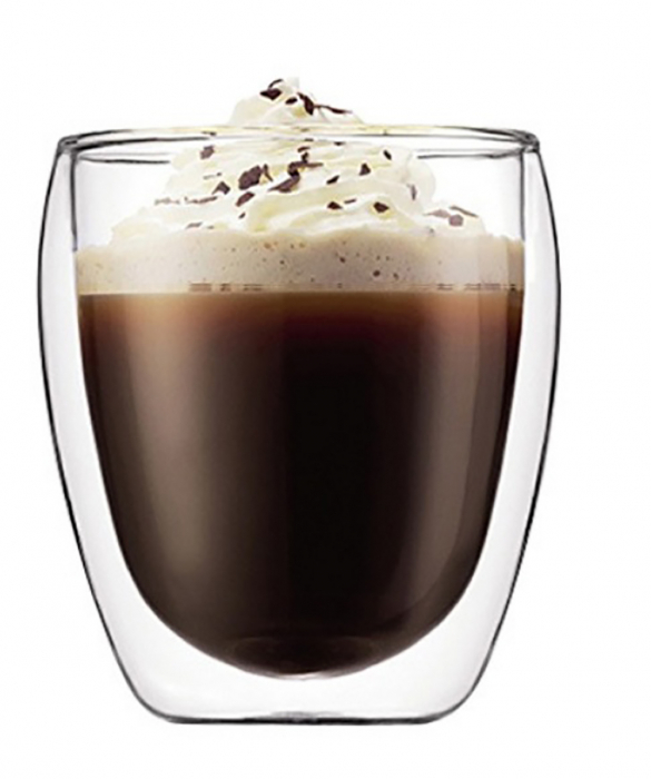 Set 2 cani din sticla borosilicata cu pereti dubli, termorezistente, 250 ml, transparente, pentru latte macchiato [3]