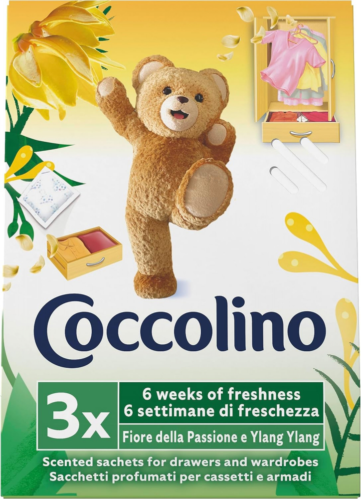 Set 9 Saculeti Parfumati Haine/Dulap Coccolino - 3 Parfumuri: Primavara, Floarea Pasiunii & Ylang Ylang, Flori de Tiare & Fructe Rosii [2]