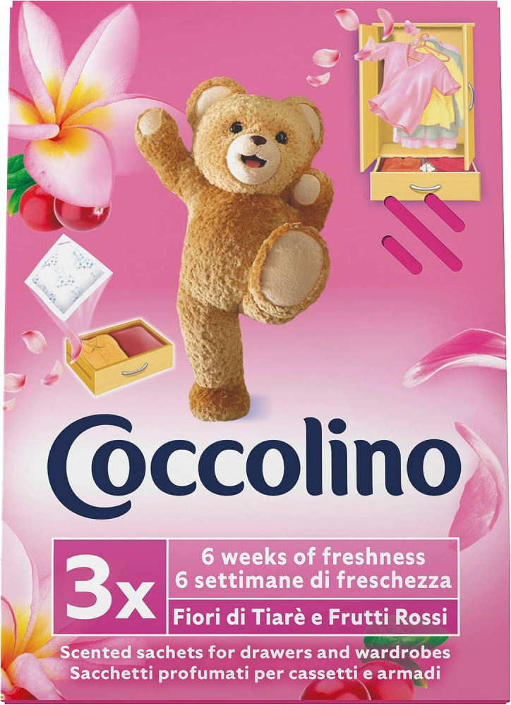 Set 9 Saculeti Parfumati Haine/Dulap Coccolino - 3 Parfumuri: Primavara, Floarea Pasiunii & Ylang Ylang, Flori de Tiare & Fructe Rosii [3]