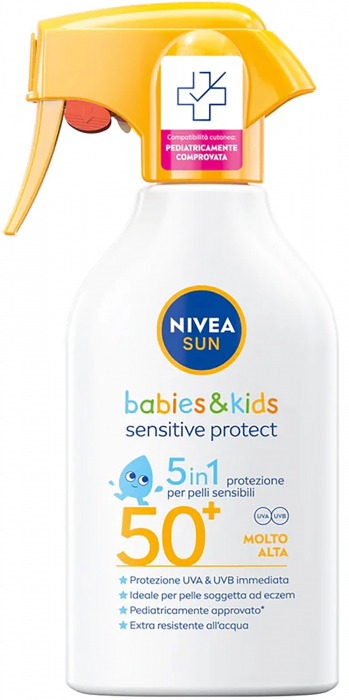 Nivea Sun Kids Spray cu protectie solara Protect Sensitive SPF 50+, 270 ml, cu trigger [1]