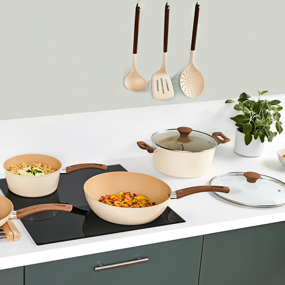 Tigaie din aluminiu, dublu invelis antiaderent ceramic ILAG, 24 cm, toate sursele de caldura, Savorium [2]