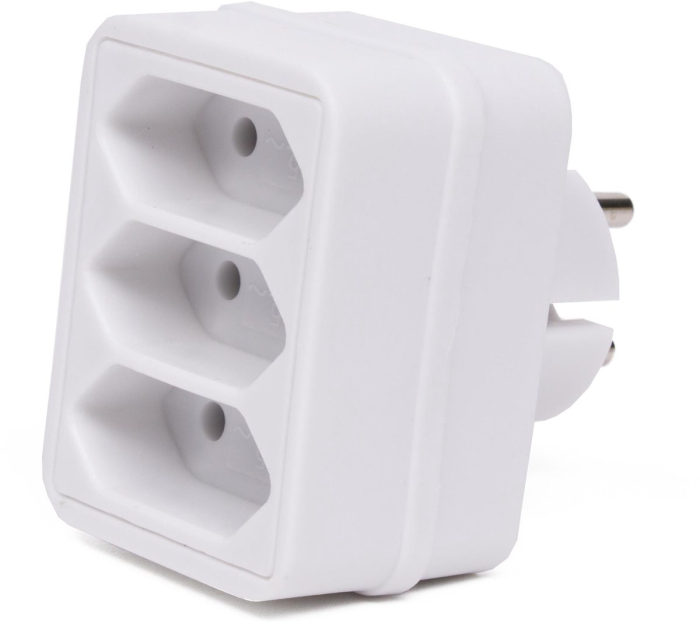 Triplu Stecher Benson 1500W, Adaptor Priza cu 3 Iesiri, Compact 6,5 x 4,5 x 7,5 cm, Alb [4]