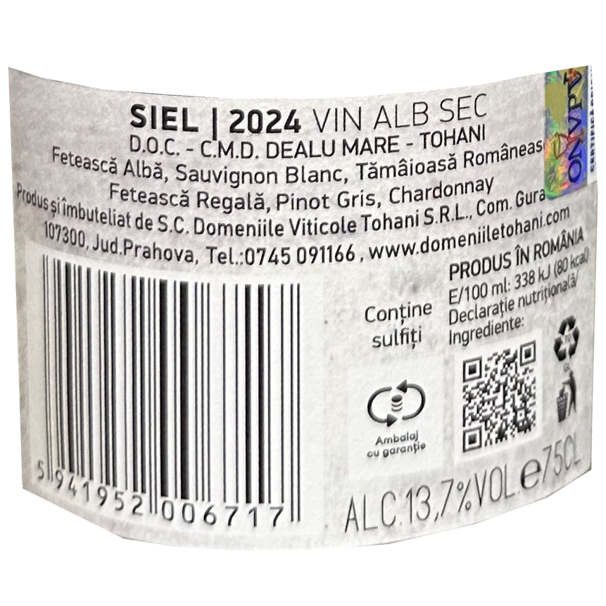 Vin Alb Tohani Siel, Sec, 0.75l [2]