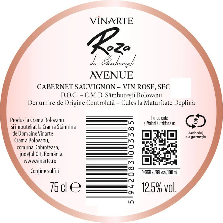 Vin Rose Cabernet Sauvignon Vinarte Avenue Rozalia de Samburesti, Sec, 0.75l [2]