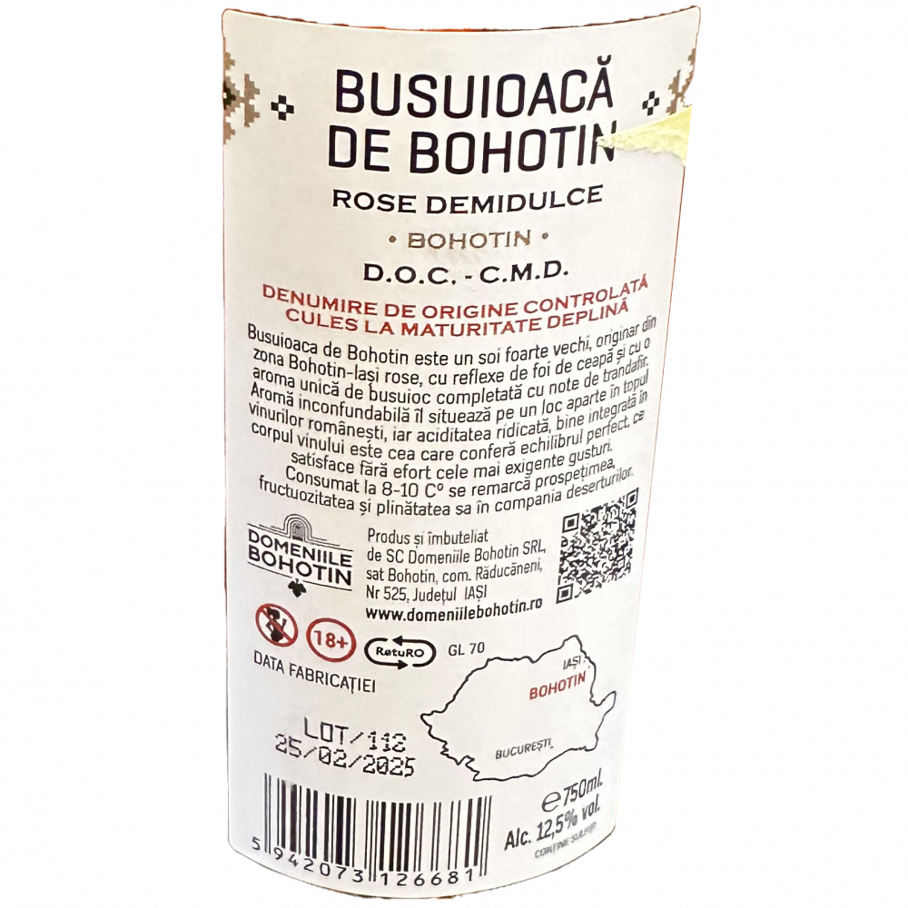 Vin Rose, Demidulce, Zurzur, Busuioaca de Bohotin, Domeniile Bohotin, 0.75 L [2]