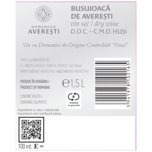Vin Rose Domeniile Averesti-Diamond Selection, Busuioaca de Averesti, D.O.C, Sec, 1.5l [2]