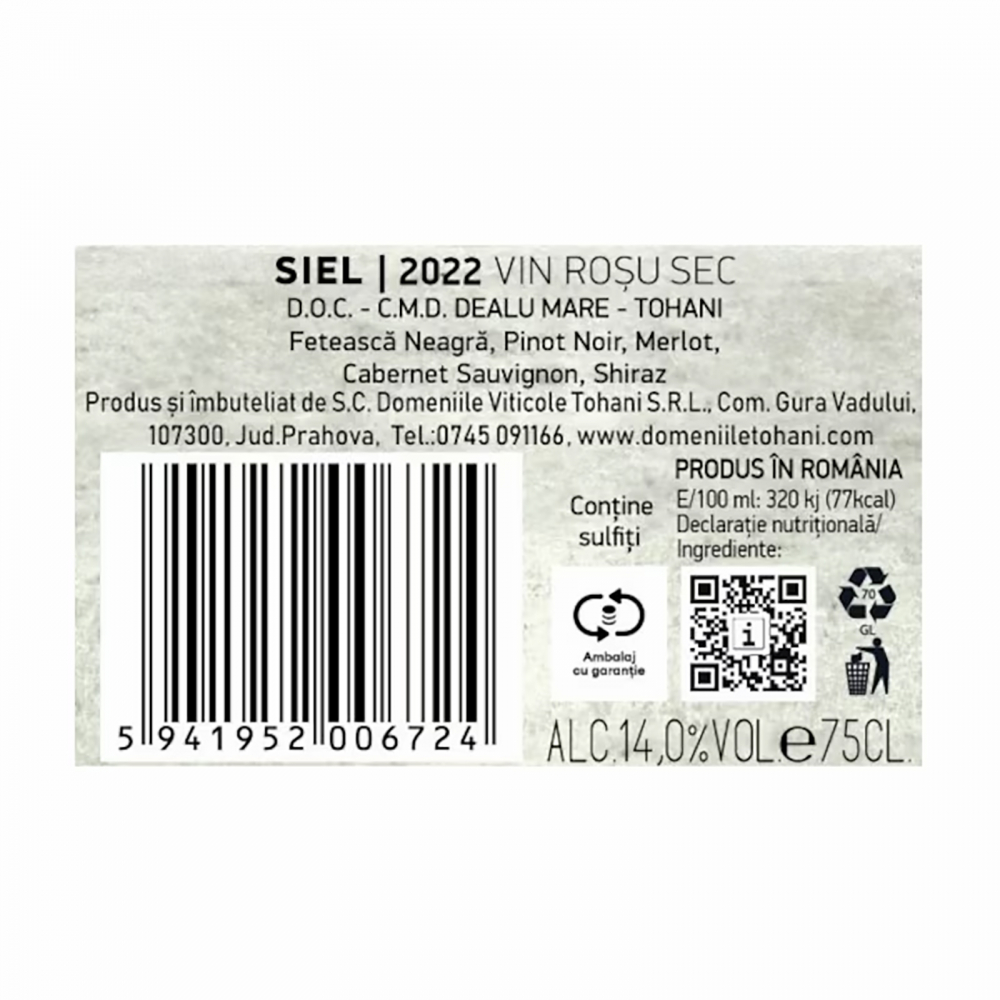 Vin Rosu Tohani Siel, Sec, 0.75l [2]