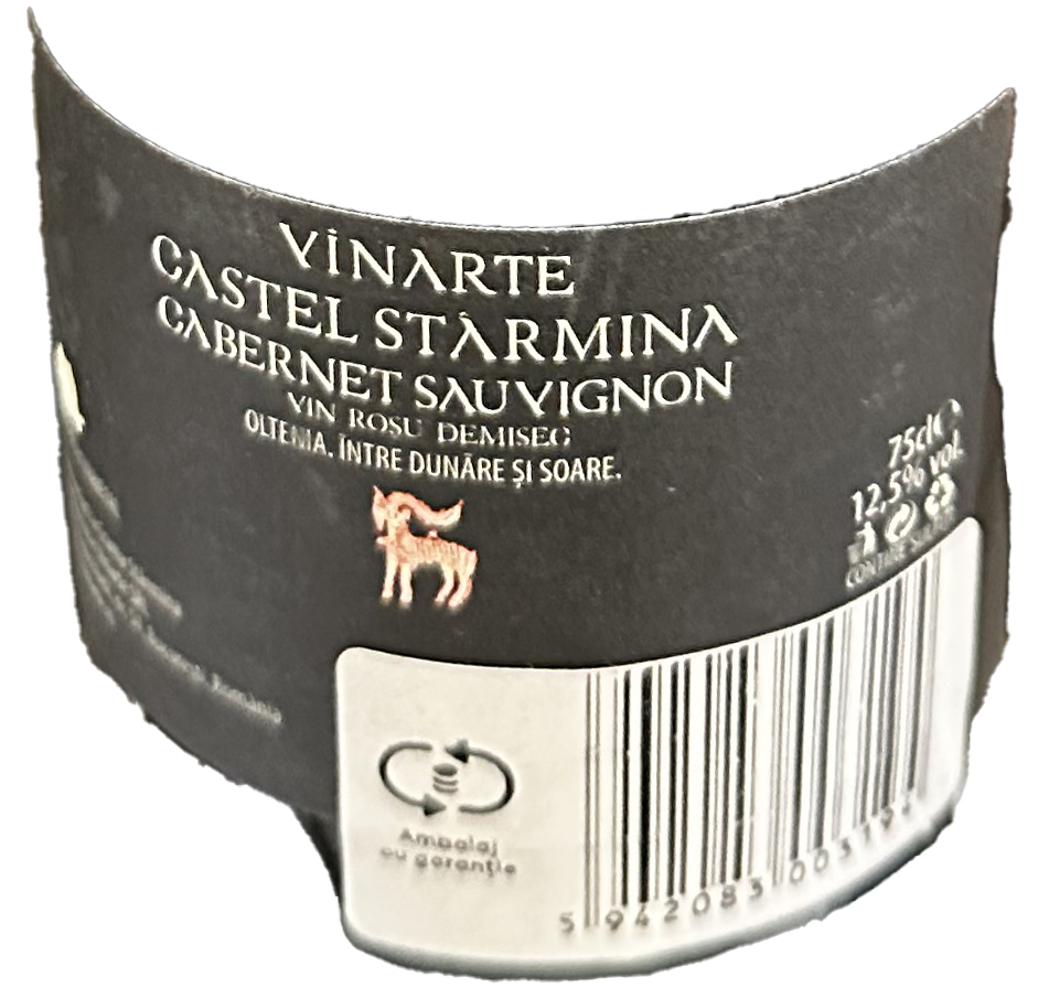Vin Rosu Vinarte Castel Starmina, Cabernet Sauvignon, Demisec, 0.75 L [2]