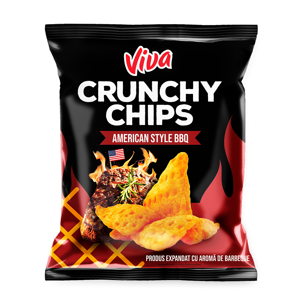 VIVA Crunchy Chips cu aroma de barbeque , 6 x 50g [1]