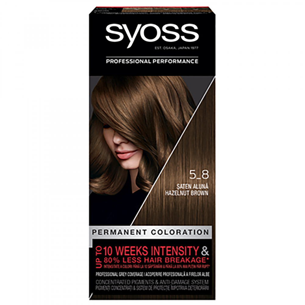 Vopsea de par permanenta Syoss Color Baseline 5-8 Saten Aluna, 115 ml [1]