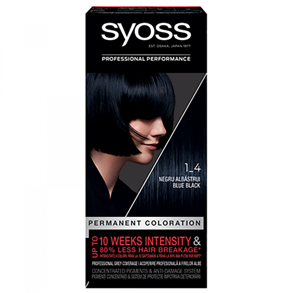 Vopsea de par permanenta Syoss Color Baseline 1-4 Negru Albastrui, 115 ml [1]