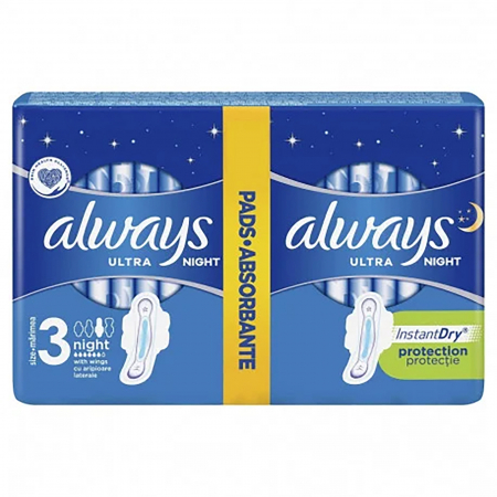 Igiena intima - Absorbante, Always, Duo Ultra Night, 12 buc