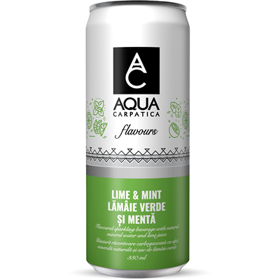 Apa minerala cu aroma de lamaie verde si menta, 4 x 0.33l, Aqua Carpatica [1]