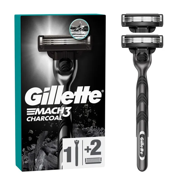 Ingrijire ten - Aparat de Ras cu 2 Rezerve, Gillette Mach3 Charcoal