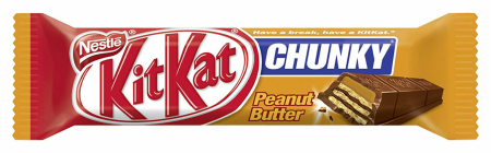 Baton de ciocolata cu unt de arahide, KitKat Chunky, 42 g [0]