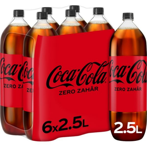Bauturi carbogazoase - Bautura Carbogazoasa 6 x 2.5 L, Coca Cola zero zahar