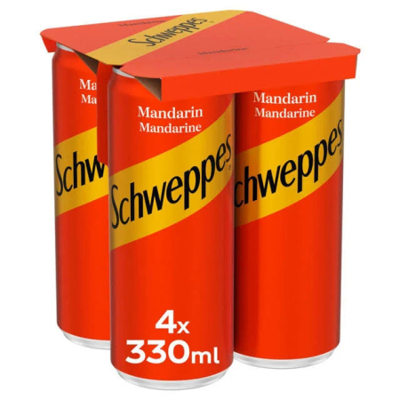 Bauturi carbogazoase - Bautura carbogazoasa cu suc de mandarine, Schweppes, 0.33l x 4