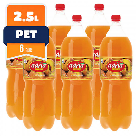 Bauturi carbogazoase - Bautura Carbogazoasa Piersici , 6 x 2.5 L, Adria