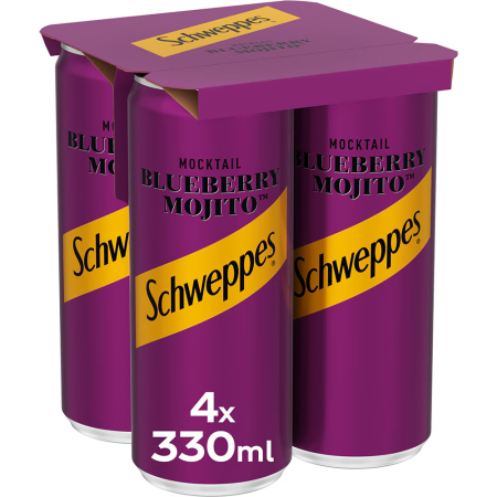 Bauturi carbogazoase - Bautura carbogazoasa Schweppes Blueberry Mojito, 0.33l x 4