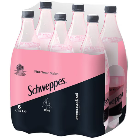 Bautura carbogazoasa, Schweppes Pink Tonic, Pet 6 x 1.5l [0]