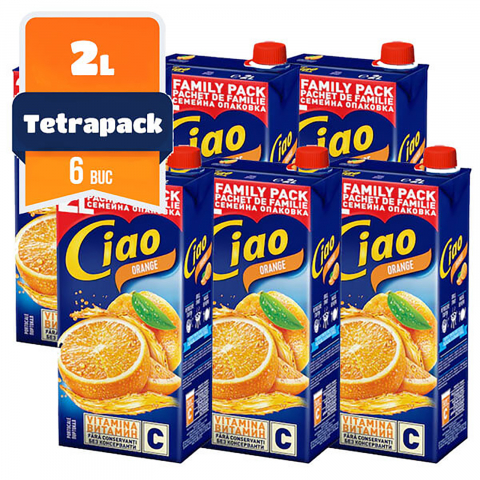 Bauturi necarbogazoase - Bautura racoritoare necarbogazoasa cu suc de portocale, Ciao, 2 l