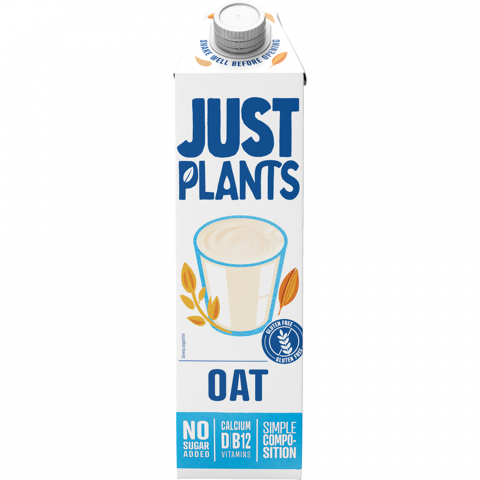 Alimente de baza - Bautura vegetala din Ovaz, fara zahar, 1L, JUST PLANTS