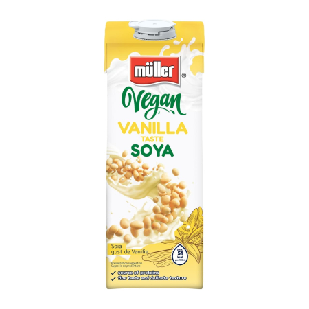 Bacanie - Bautura vegetala pe baza de Soia, cu aroma de Vanilie, Muller, 1L-Vivomarket.ro