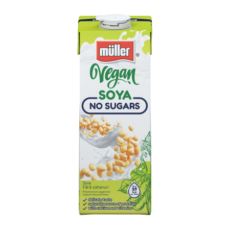 Bacanie - Bautura vegetala pe baza de Soia, fara zaharuri, Muller, 1L-Vivomarket.ro