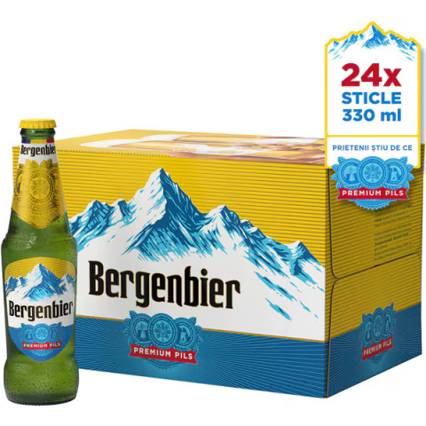 Beri - Bere Bergenbier Blonda, 24 x 0.33 L, sticla