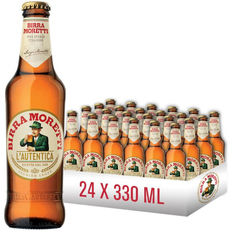 Beri - Bere Blonda Birra Moretti, Sticla Nereturnabila, 24 x 0.33l