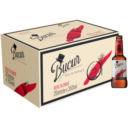Bauturi alcoolice - Bere Blonda Bucur, Sticla 20 x 0.35l
