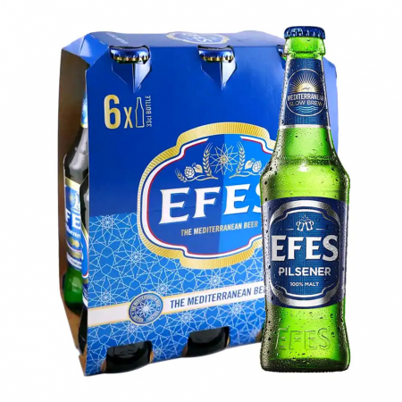 Beri - Bere blonda Efes Pilsener, 5% sticla 6 x 0.33l