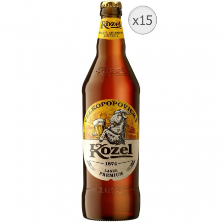 Beri - Bere blonda Kozel Premium, sticla, 15 x 0.66l