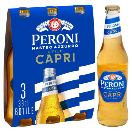 Bauturi - Bere blonda Peroni Stile Capri, sticla, 3 x 0.33l