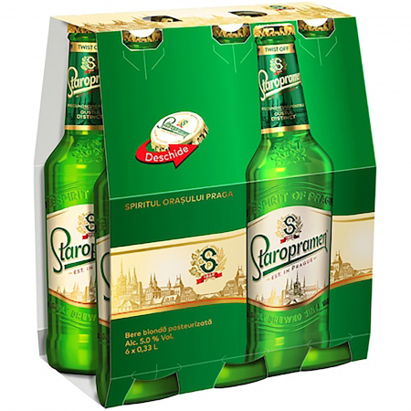 Bere blonda, Staropramen, 5%,6 x 330 ml [0]