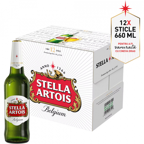 Beri - Bere blonda, Stella Artois, 12 x 0.66 L