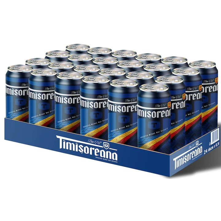 Beri - Bere blonda, Doza, Timisoreana, 24 x 0.5 L