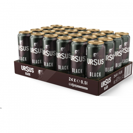 Beri - Bere neagra Ursus Black Grizzly, doza, 24 x 0.5l