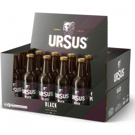 Beri - Bere neagra Ursus, sticla, 24 x 0.33l
