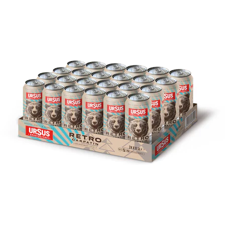 Beri - Bere nepasteurizata Ursus Retro, doza, 24 x 0.5l