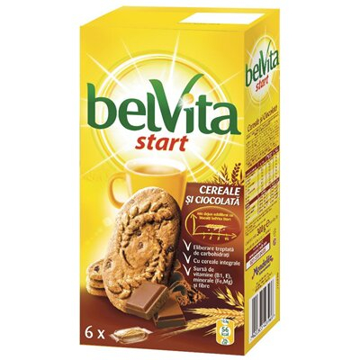 Bacanie - Biscuiti cu cereale integrale si ciocolata, BelVita Breakfast, 300 g-Vivomarket.ro
