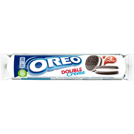 Dulciuri - Biscuiti cu cacao si crema cu aroma de vanilie, Oreo Double Cream, 157 g-Vivomarket.ro
