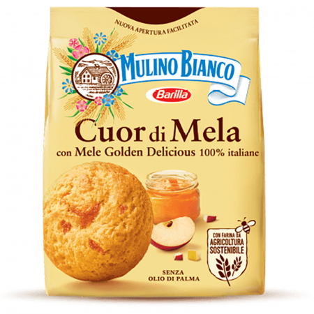 Bacanie - Biscuiti Cuor di Mela cu mere 100% Italiene, Mulino Bianco, 300 g