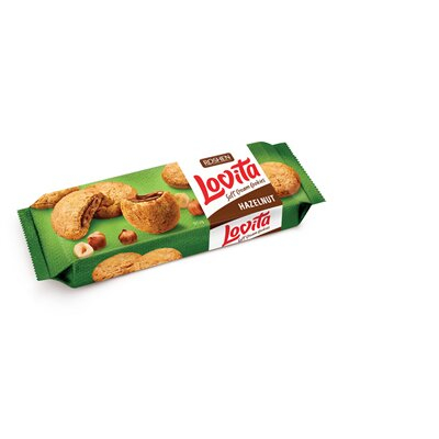 Dulciuri - Biscuti cu Umplutura de Alune, Lovita Soft Cream, Roshen, 127 g