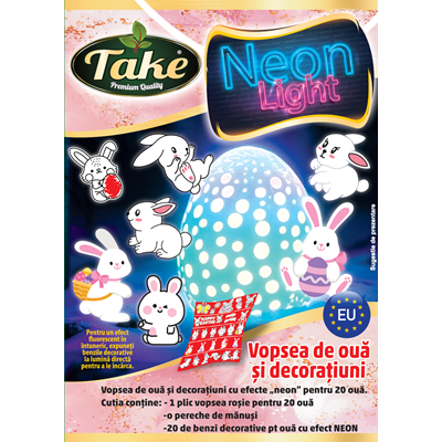 Bacanie - Vopsea rosie 20 Oua si Decoratiuni Neon, Take