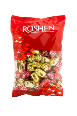 Noutati! - Bomboane de pom fondante cu banana si zmeura, glazurate in ciocolata, Roshen, 1 kg-Vivomarket.ro