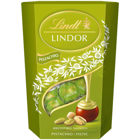 Bacanie - Bomboane Lindt Lindor cu crema de fistic, praline premium, 200 g